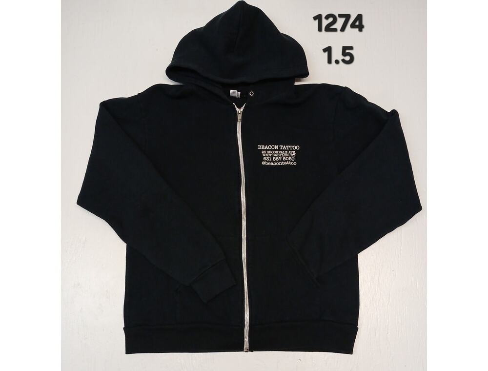 American Apparel (Large) Black Beacon Tattoo Full Zip Hoodie